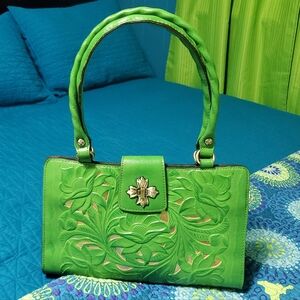 🌿Patricia Nash Rosina Tooled Leather Satchel